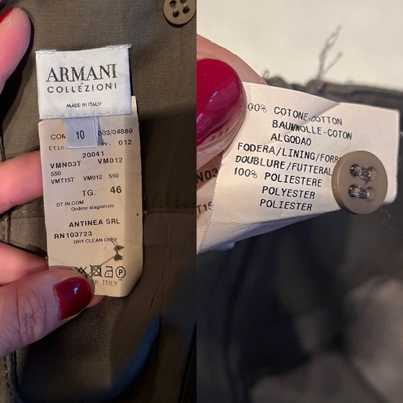 ARMANI COLLEZIONI VINTAGE Skirt Green A-Line Italy TG 46 US 10 Cotton 90s Y2K - Picture 4 of 8